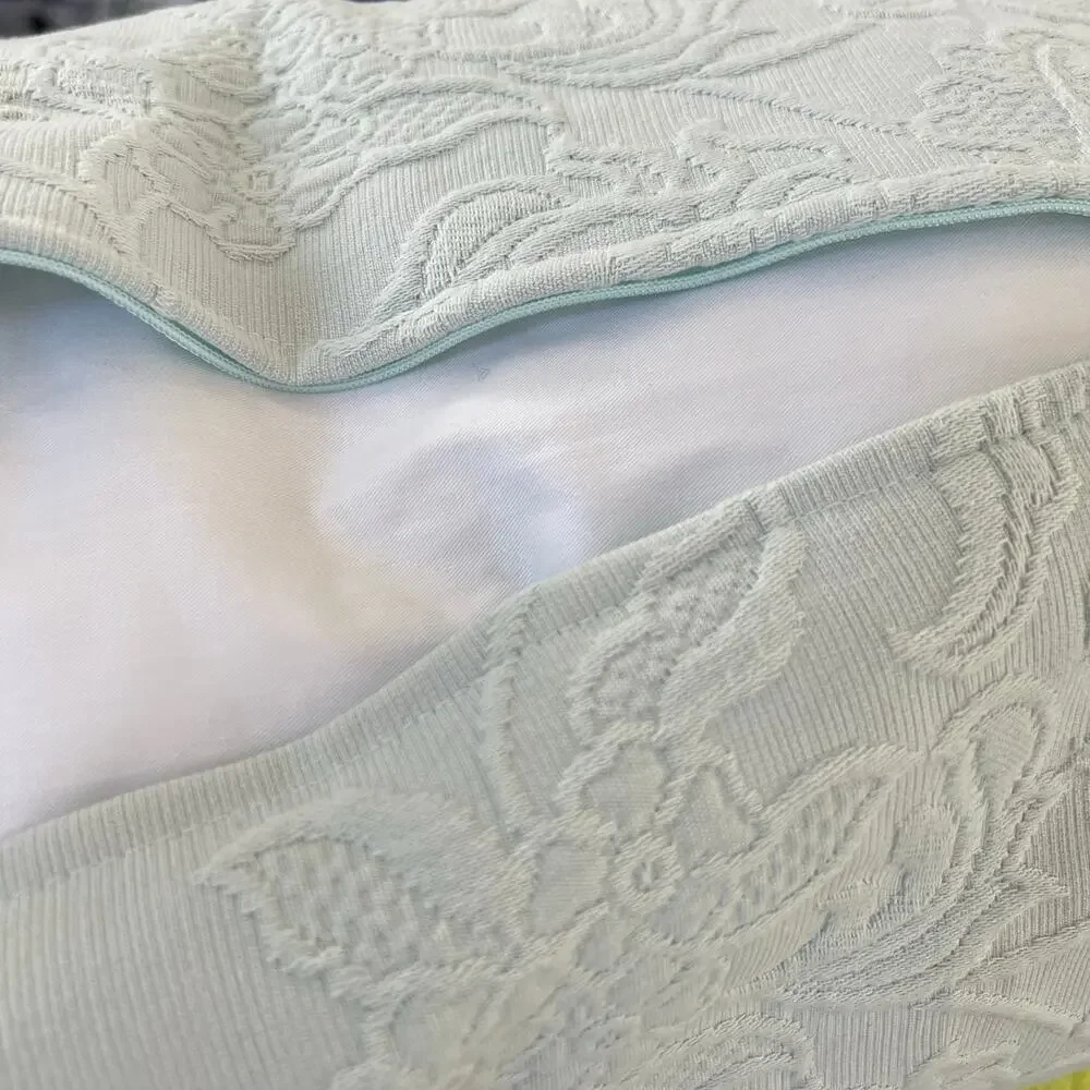 pottery barn matelasse jaquard bed skirt and pillow.